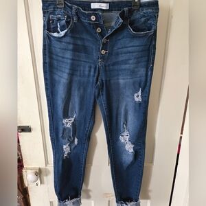 KanCan High Rise Blue Distressed Jeans